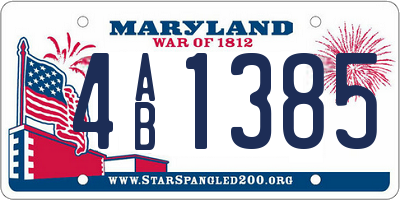 MD license plate 4AB1385