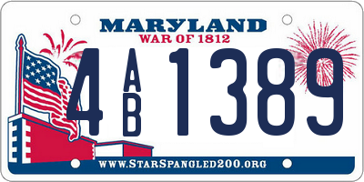 MD license plate 4AB1389