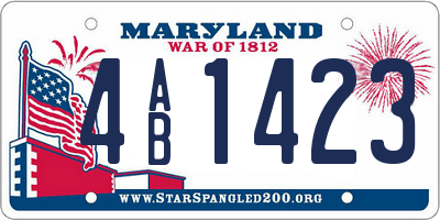 MD license plate 4AB1423