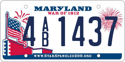 MD license plate 4AB1437