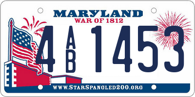 MD license plate 4AB1453