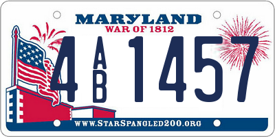 MD license plate 4AB1457