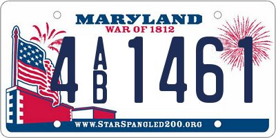 MD license plate 4AB1461