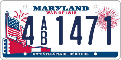MD license plate 4AB1471