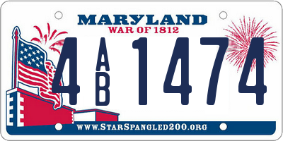 MD license plate 4AB1474