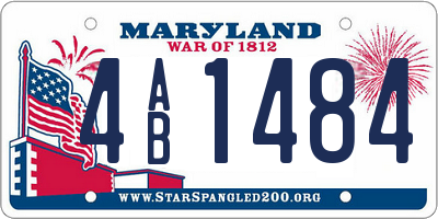 MD license plate 4AB1484