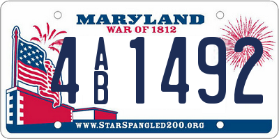 MD license plate 4AB1492
