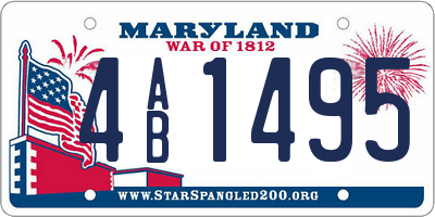 MD license plate 4AB1495