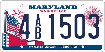MD license plate 4AB1503