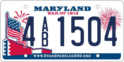 MD license plate 4AB1504