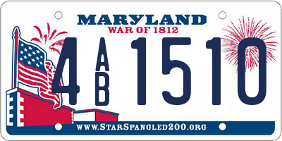 MD license plate 4AB1510