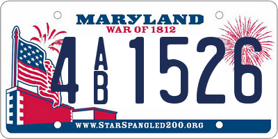 MD license plate 4AB1526