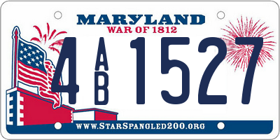 MD license plate 4AB1527