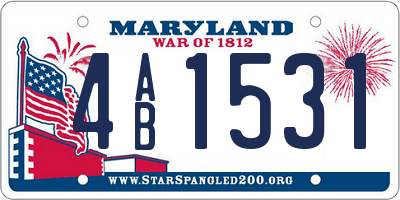 MD license plate 4AB1531