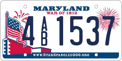 MD license plate 4AB1537