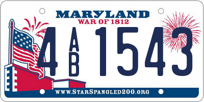 MD license plate 4AB1543