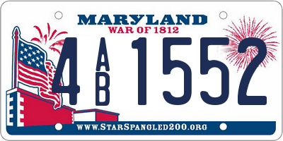 MD license plate 4AB1552