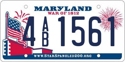 MD license plate 4AB1561
