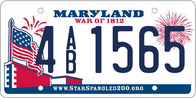 MD license plate 4AB1565