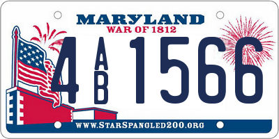 MD license plate 4AB1566