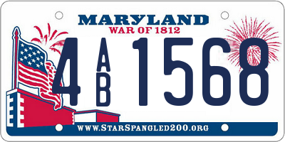 MD license plate 4AB1568
