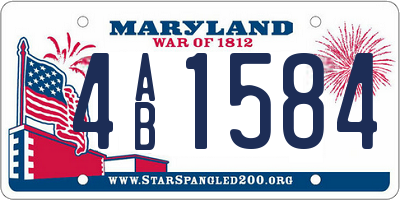 MD license plate 4AB1584