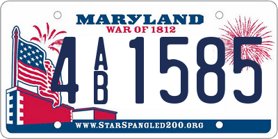 MD license plate 4AB1585