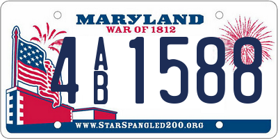 MD license plate 4AB1588