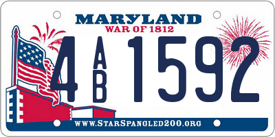 MD license plate 4AB1592