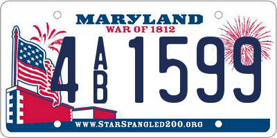 MD license plate 4AB1599