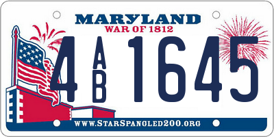 MD license plate 4AB1645