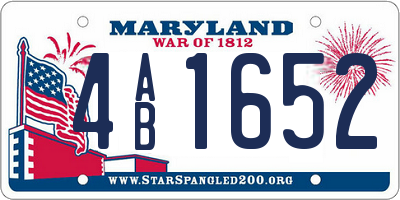 MD license plate 4AB1652