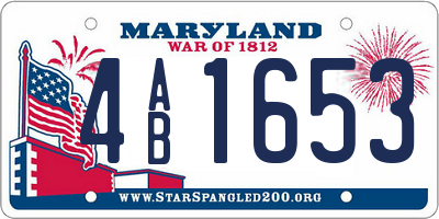 MD license plate 4AB1653