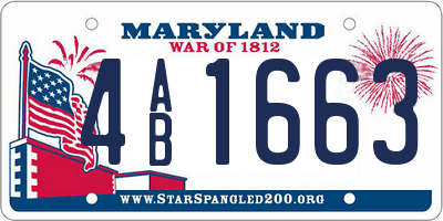 MD license plate 4AB1663