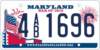 MD license plate 4AB1696
