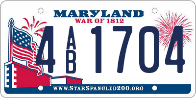 MD license plate 4AB1704