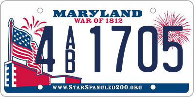 MD license plate 4AB1705