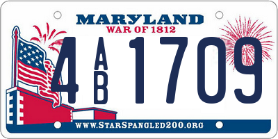 MD license plate 4AB1709