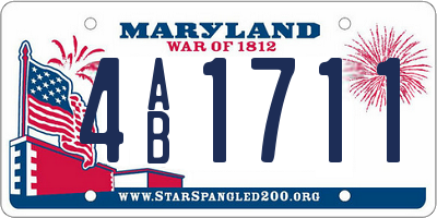 MD license plate 4AB1711