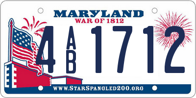 MD license plate 4AB1712