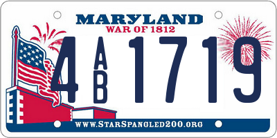 MD license plate 4AB1719