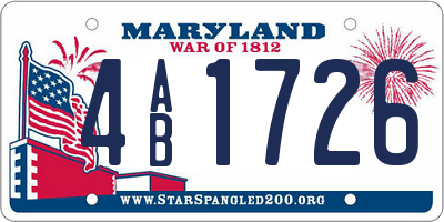 MD license plate 4AB1726