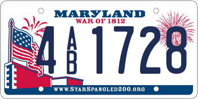 MD license plate 4AB1728