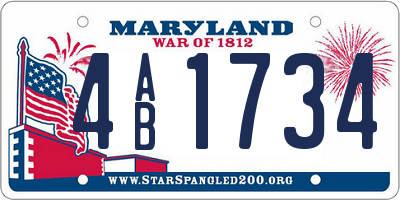 MD license plate 4AB1734