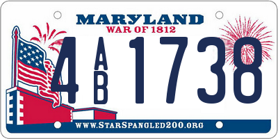 MD license plate 4AB1738