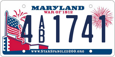 MD license plate 4AB1741
