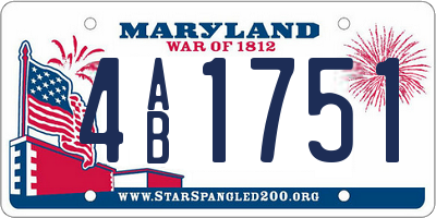 MD license plate 4AB1751