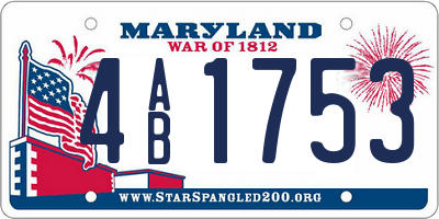 MD license plate 4AB1753