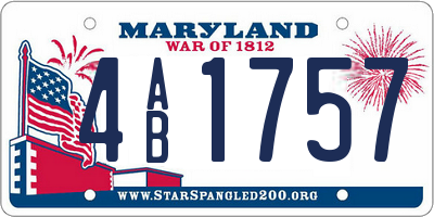 MD license plate 4AB1757