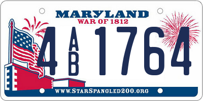 MD license plate 4AB1764
